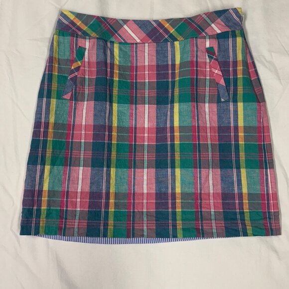 Talbot's Madras Plaid Linen Blend Skirt, Size 4, EUC. ADORABLE!!!! - Picture 3 of 12